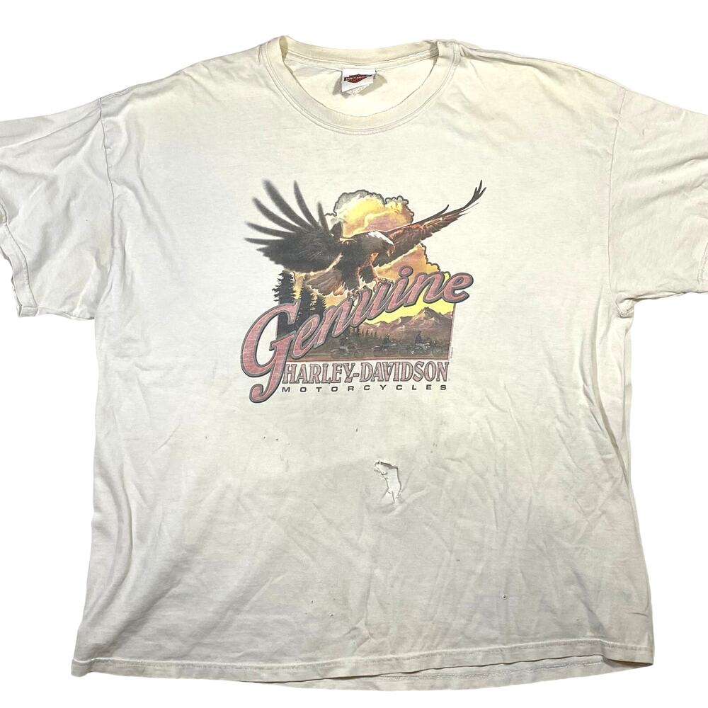 Harley-Davidson Corpus Christi, TX Eagle T-Shirt Double Sided Graphic XXL White